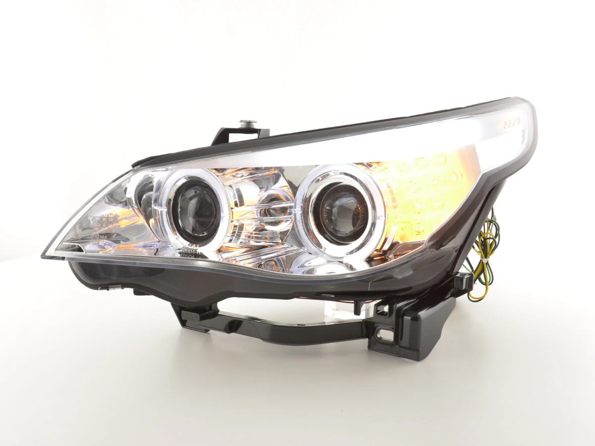Faros xenon ojos de angel LED BMW Serie 5 E60 / E61 03-04 cromo - Image 2