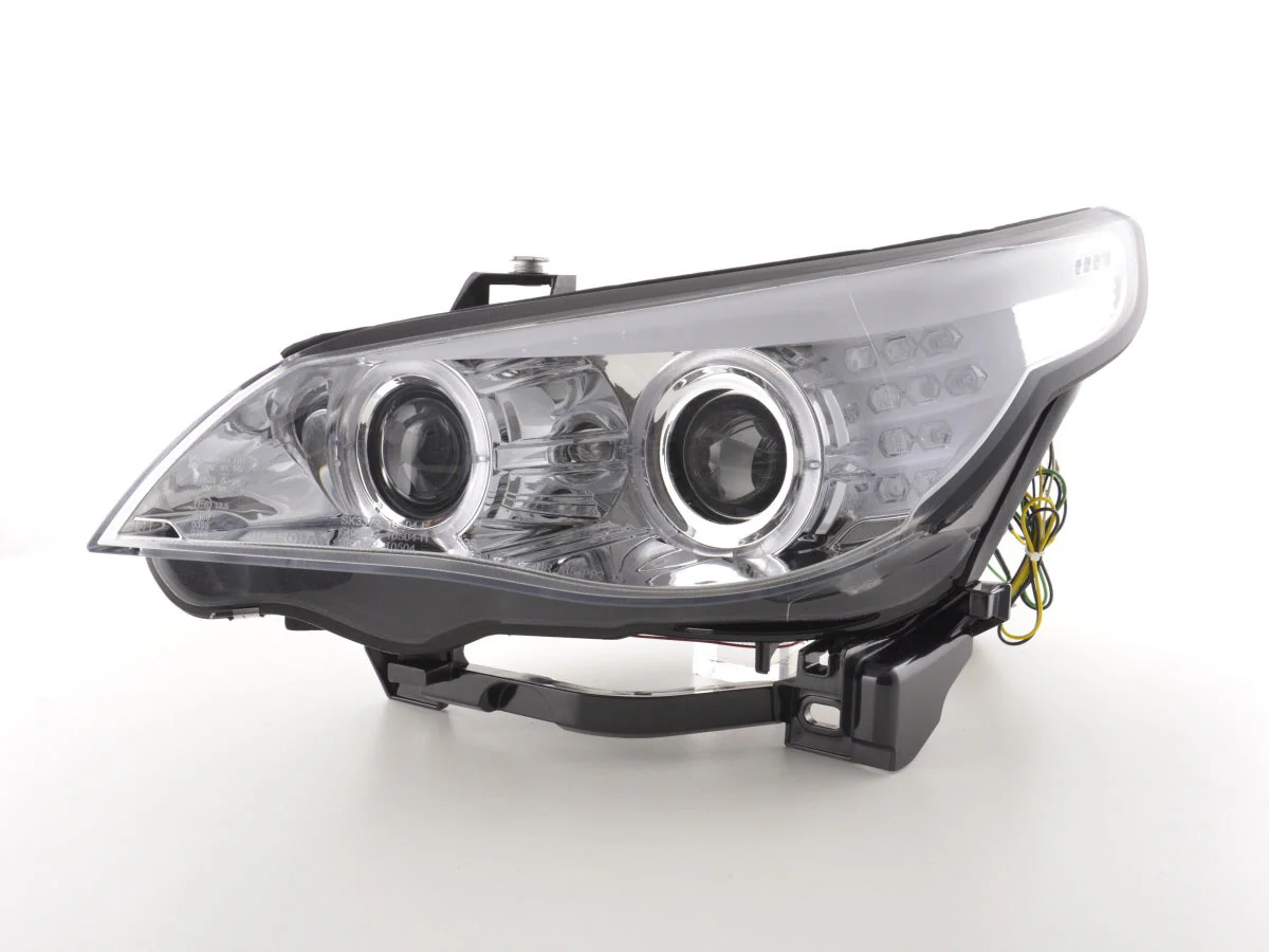 Faros xenon ojos de angel LED BMW Serie 5 E60 / E61 03-04 cromo - Image 5