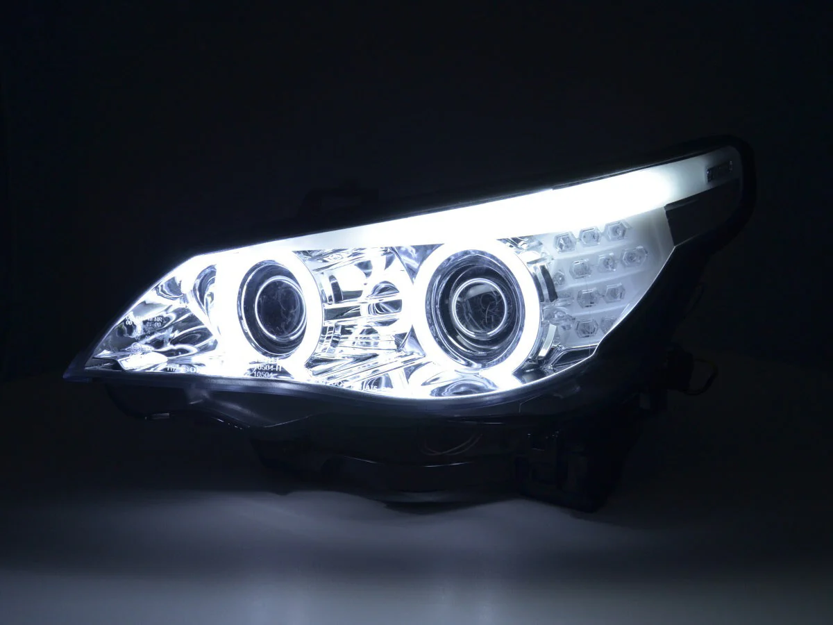 Faros xenon ojos de angel CCFL BMW 5er E60 / E61 03-04 cromo - Image 3