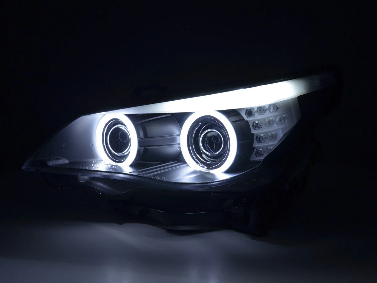 Faros xenon ojos de angel CCFL BMW Serie 5 E60 / E61 03-04 negro - Image 3