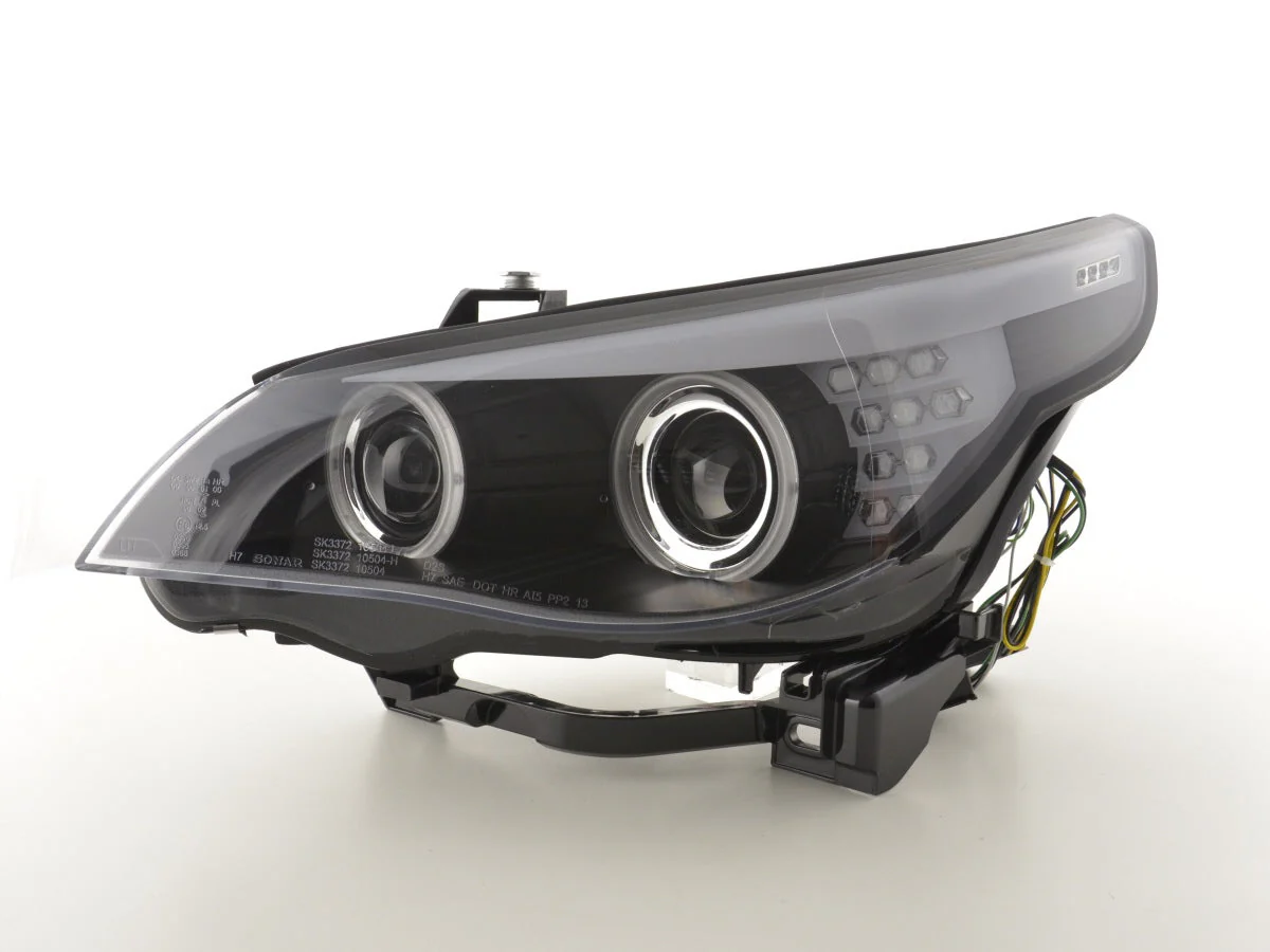 Faros xenon ojos de angel CCFL BMW Serie 5 E60 / E61 03-04 negro - Image 5