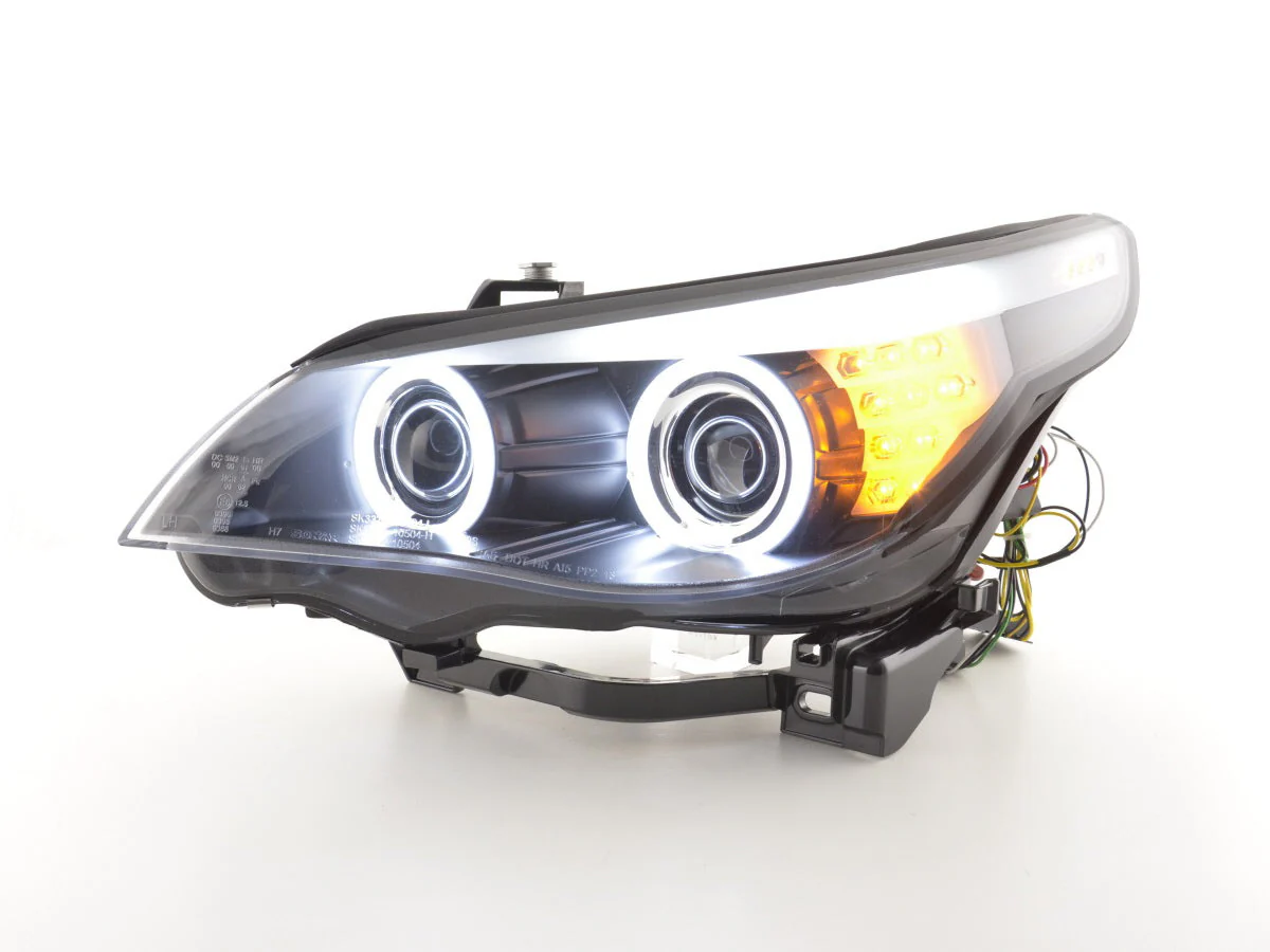 Faros xenon ojos de angel CCFL BMW Serie 5 E60 / E61 05-08 negro - Image 2