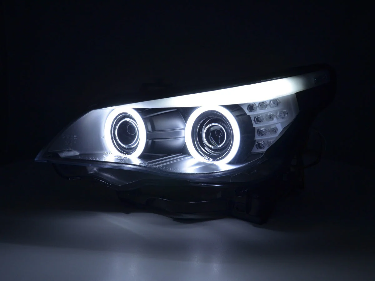 Faros xenon ojos de angel CCFL BMW Serie 5 E60 / E61 05-08 negro - Image 3