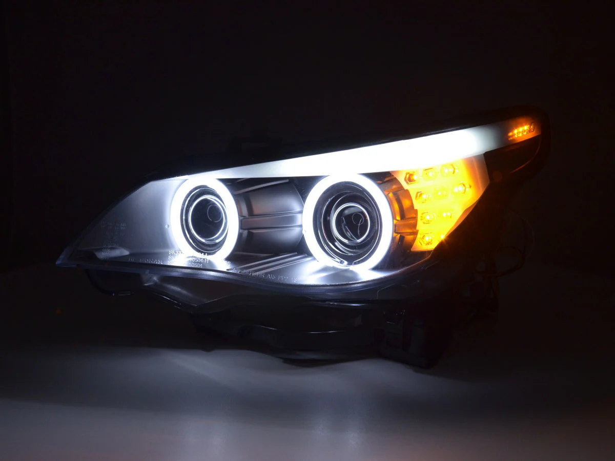 Faros xenon ojos de angel CCFL BMW Serie 5 E60 / E61 05-08 negro - Image 4