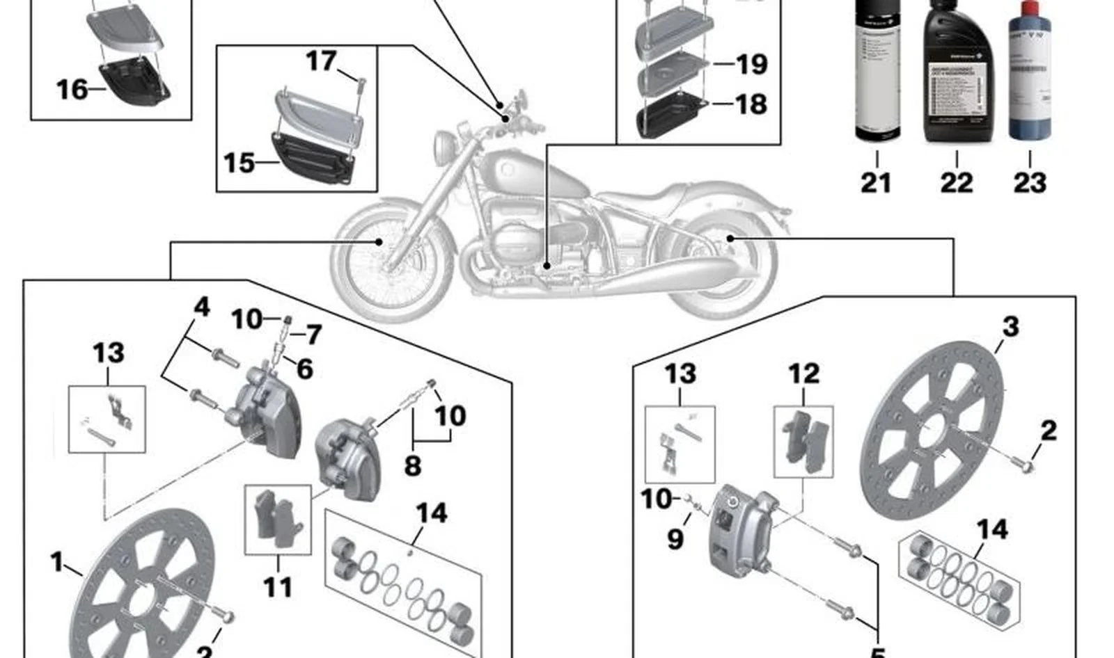 Fuelle OEM 32729443618 para motos BMW R 18, R 18 Classic, R 18 B, R 18 Transcontinental. Original BMW Motorrad.