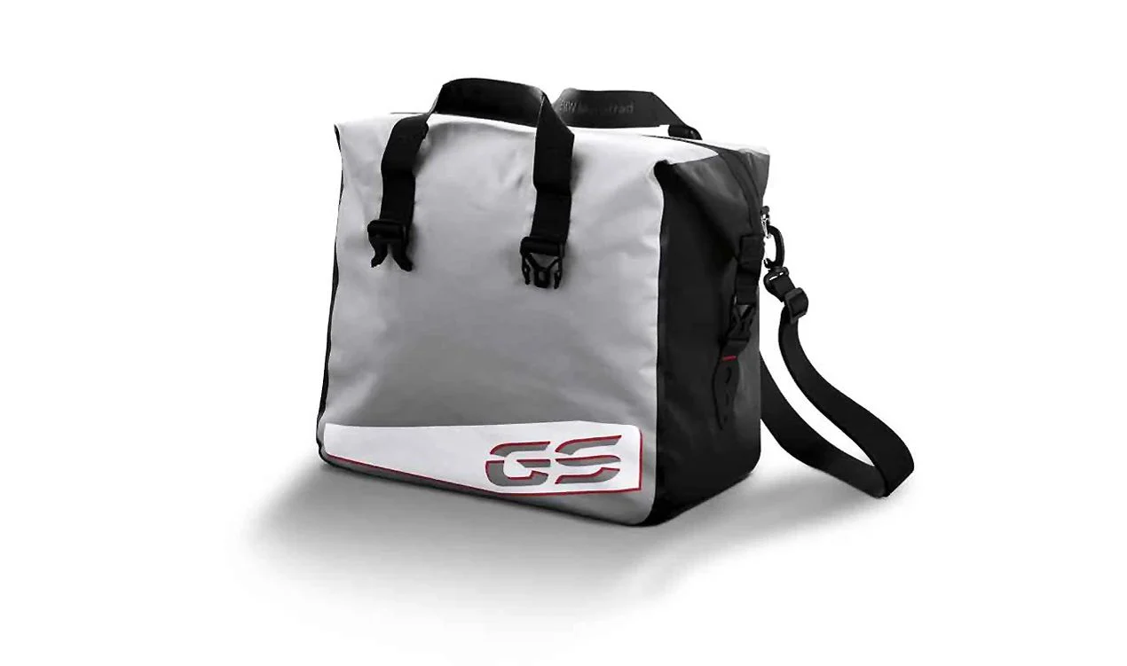 Funda de aluminio de bolsillo interior derecha OEM 77418543199 para maletas BMW R1200GS, R1250GS, F850GS, F900GS... y más. Original BMW Motorrad.