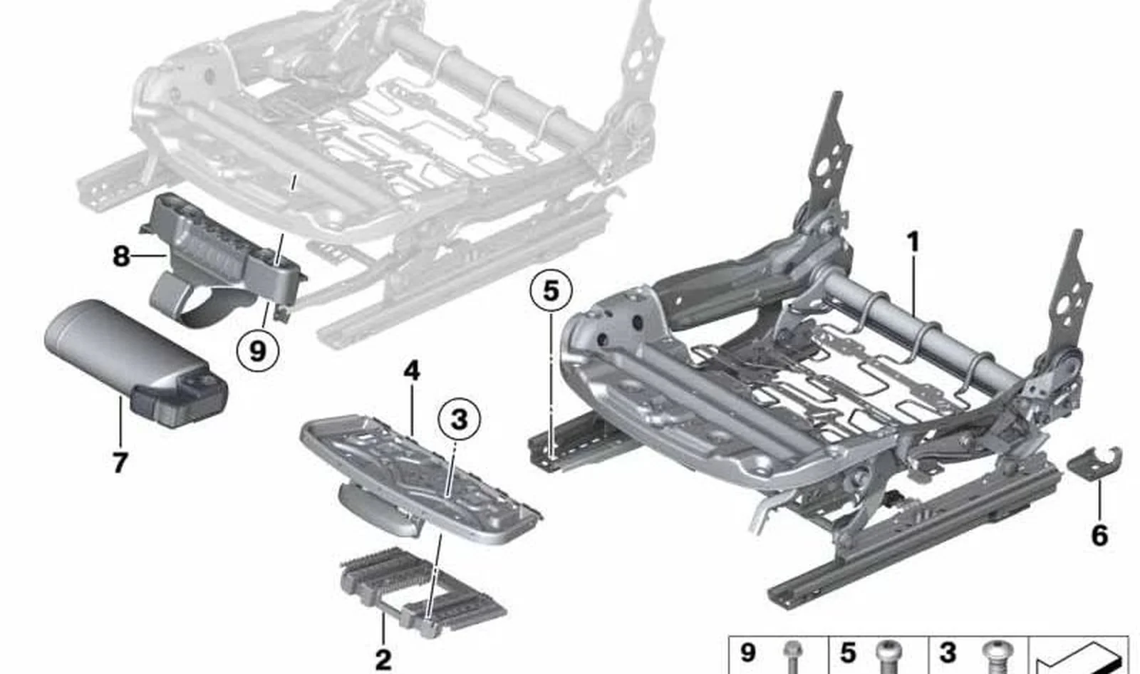 Funda protectora riel asiento trasero izquierdo OEM 52107365219 para BMW F20, F21, F22, F30, F32, i3... y más. Original BMW. - Image 3
