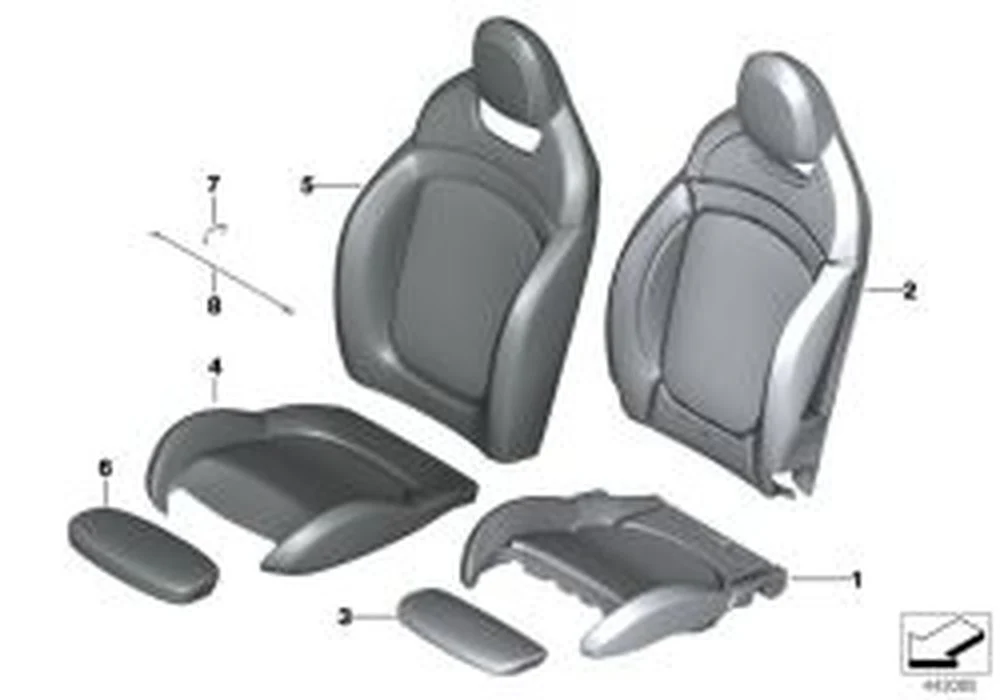 Funda respaldo deportivo tela derecha OEM 52107955982 para MINI F56, F56 BEV, F55, Cabrio F57... y más. Original MINI. - Image 2