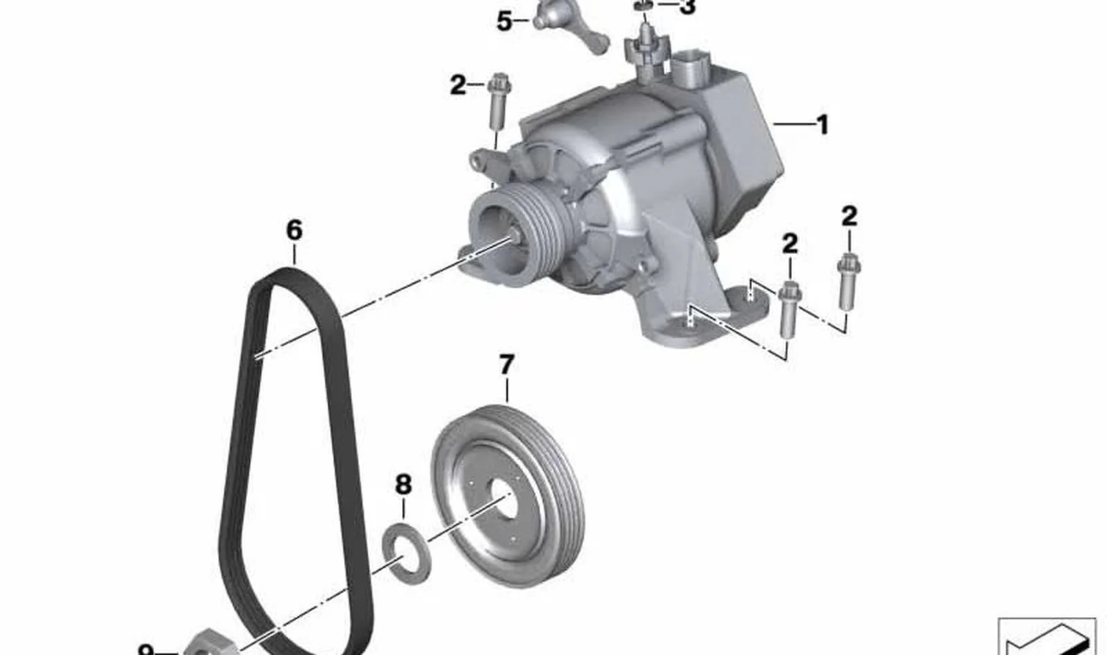 Generador 40A DENSO OEM 12317704220 para motos BMW HP2 Sport K29 y R 1200 S K29. Original BMW Motorrad.