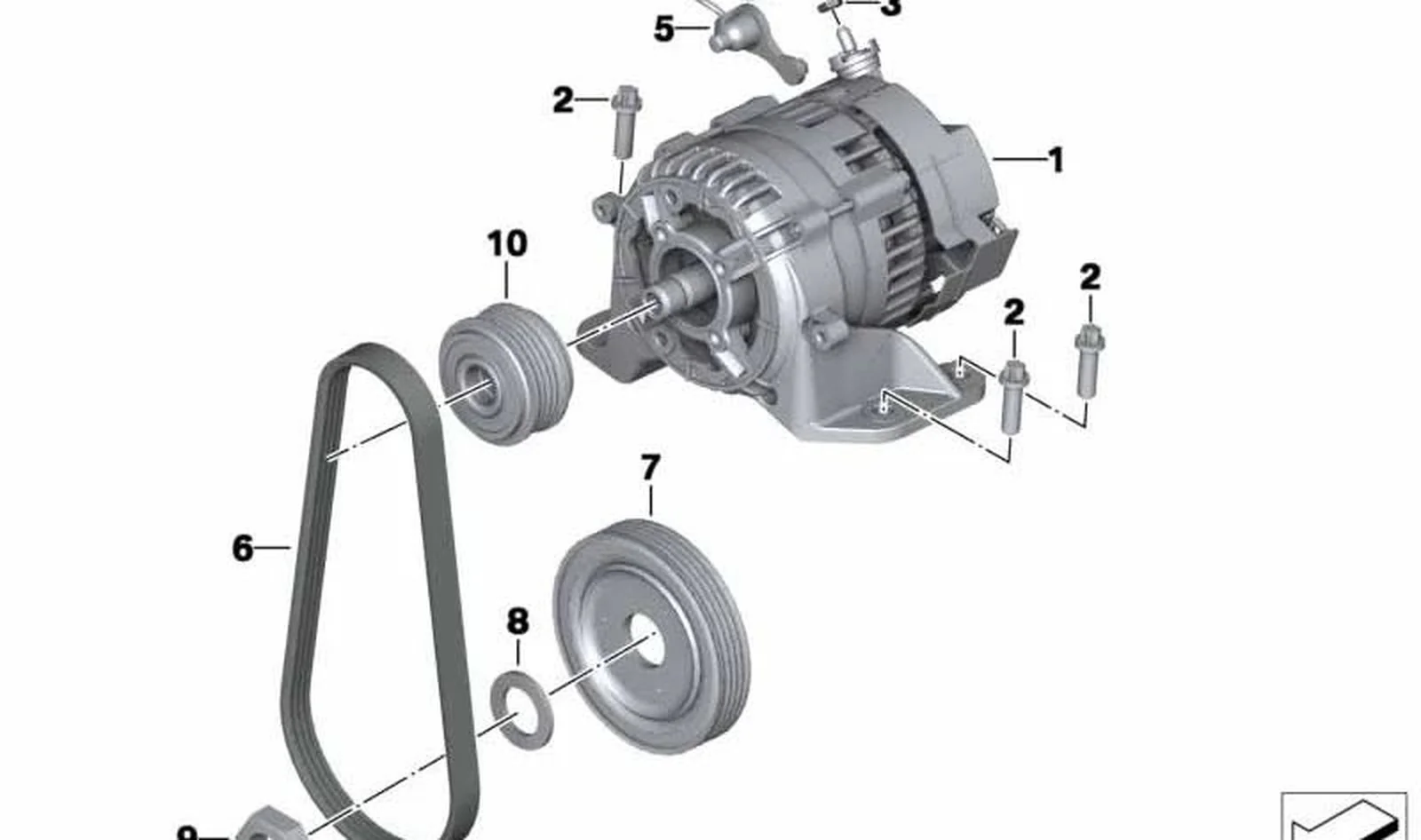 Generador 55A BOSCH GCM1 OEM 12317676907 para motos BMW R 1200 GS Adventure K25, R 900 RT K26, R 1200 RT K26… y más. Original BMW Motorrad.