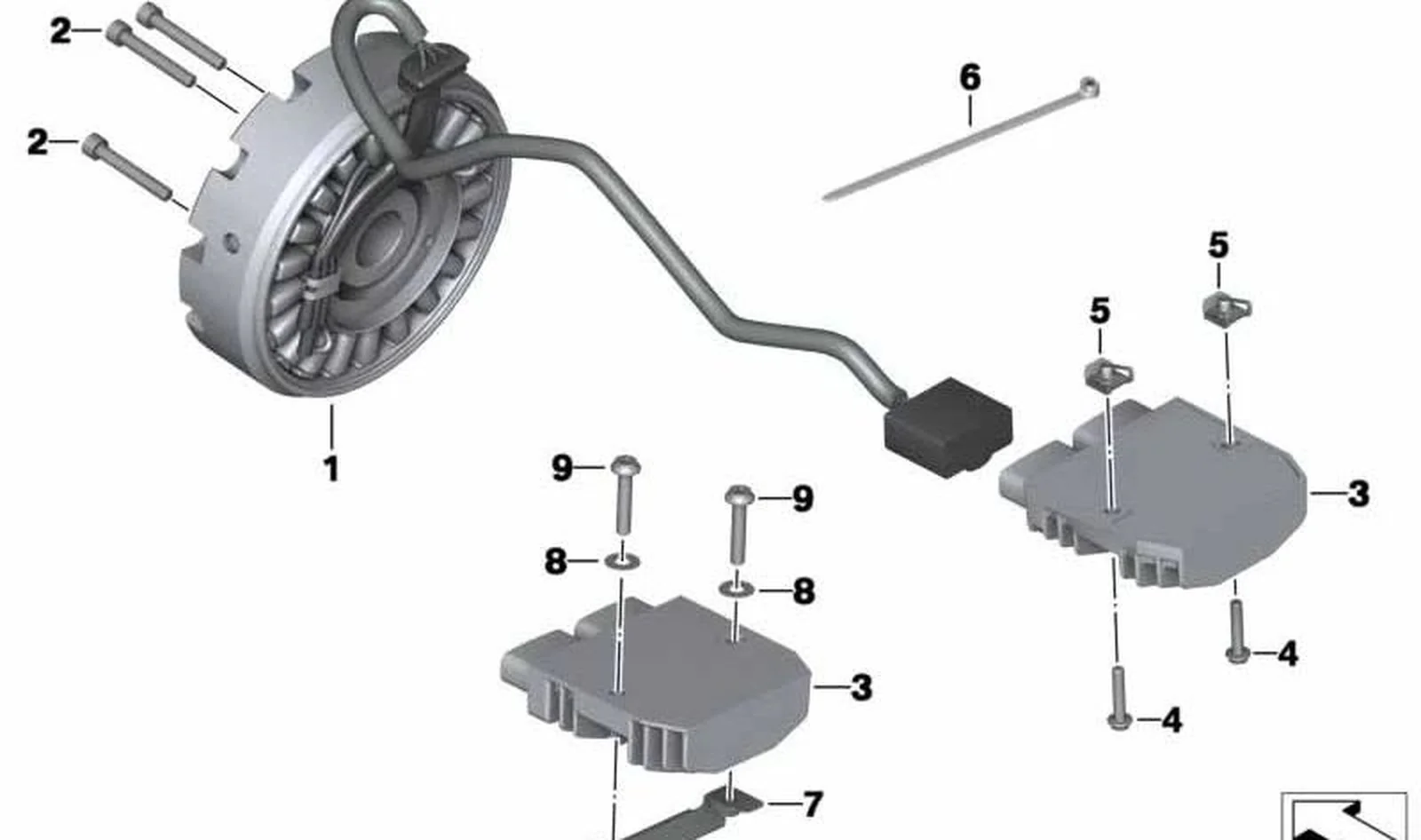 Generador OEM 12318406639 para motos BMW R1250GS, R1250GS Adventure, R1250RT, R1250R, R1250RS. Original BMW Motorrad.