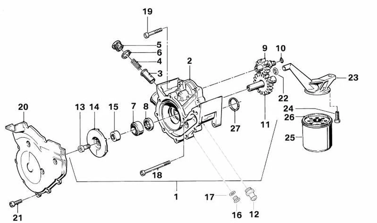 Grupo de bombas OEM 11417676366 para motos BMW K1, K100, K100 LT, K100 RS, K100 RT. Original BMW Motorrad.