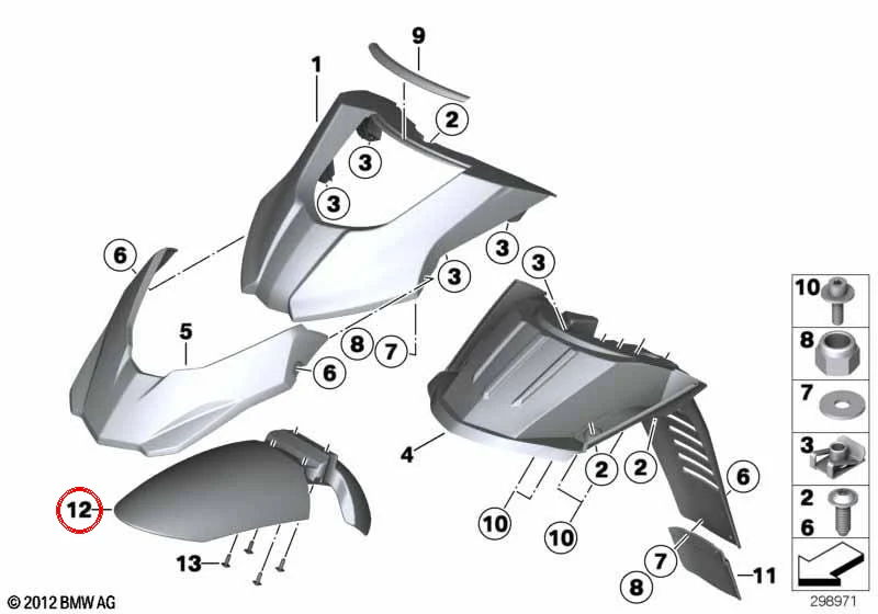 Guardabarros delantero inferior OEM 46617664871 para motos BMW G 650 GS, F 650 GS. Original BMW Motorrad. - Image 4