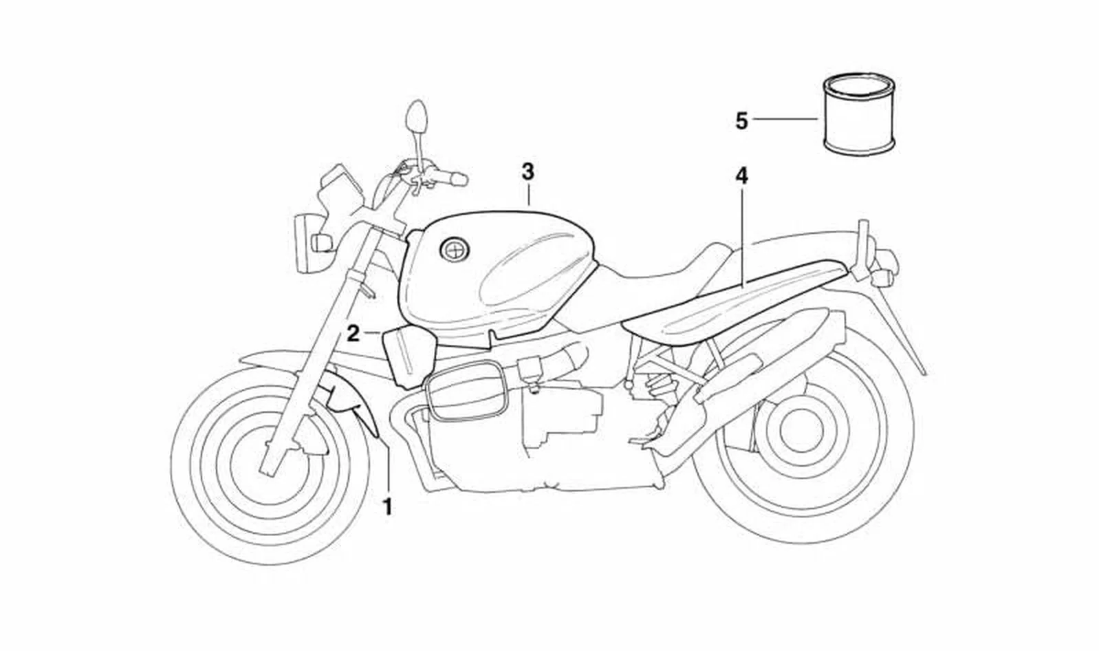 Guardabarros imprimado delantero OEM 46612324967 para motos BMW R 850 R, R 1100 R, R 1150 R... y más. Original BMW Motorrad.