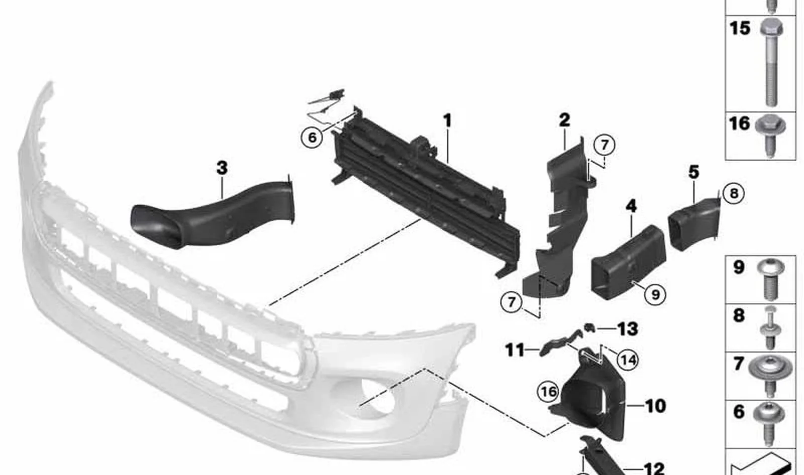Guía de aire izquierda OEM 51647360185 para MINI F56, F55. Original MINI. - Image 3