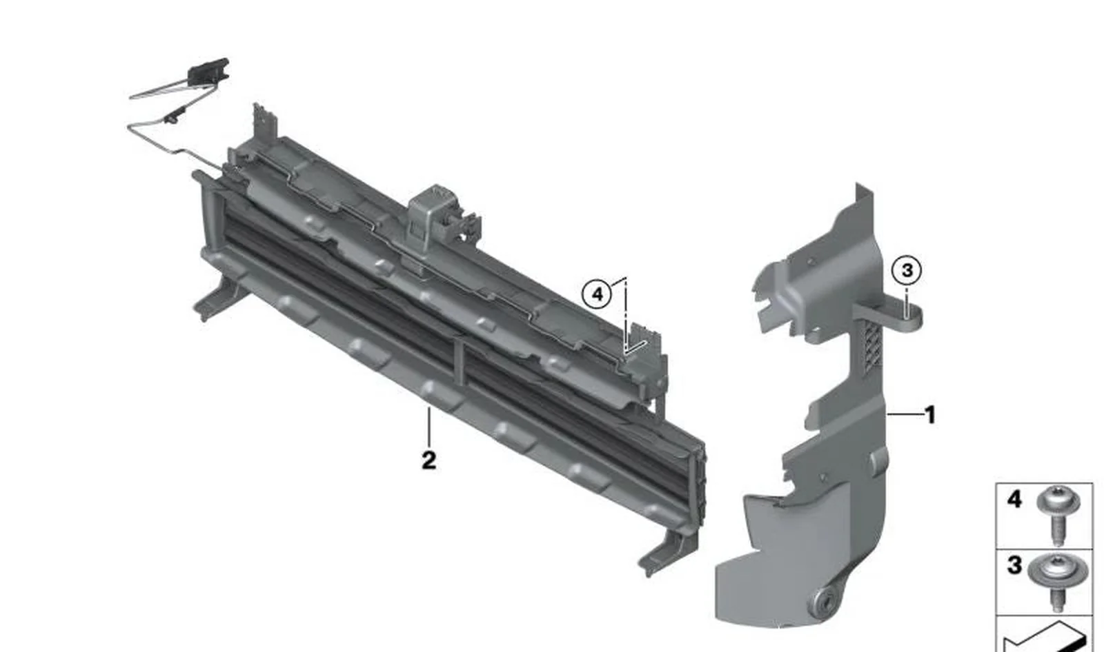 Guía de aire izquierda OEM 51747499537 para MINI F56 Cooper SE. Original MINI.