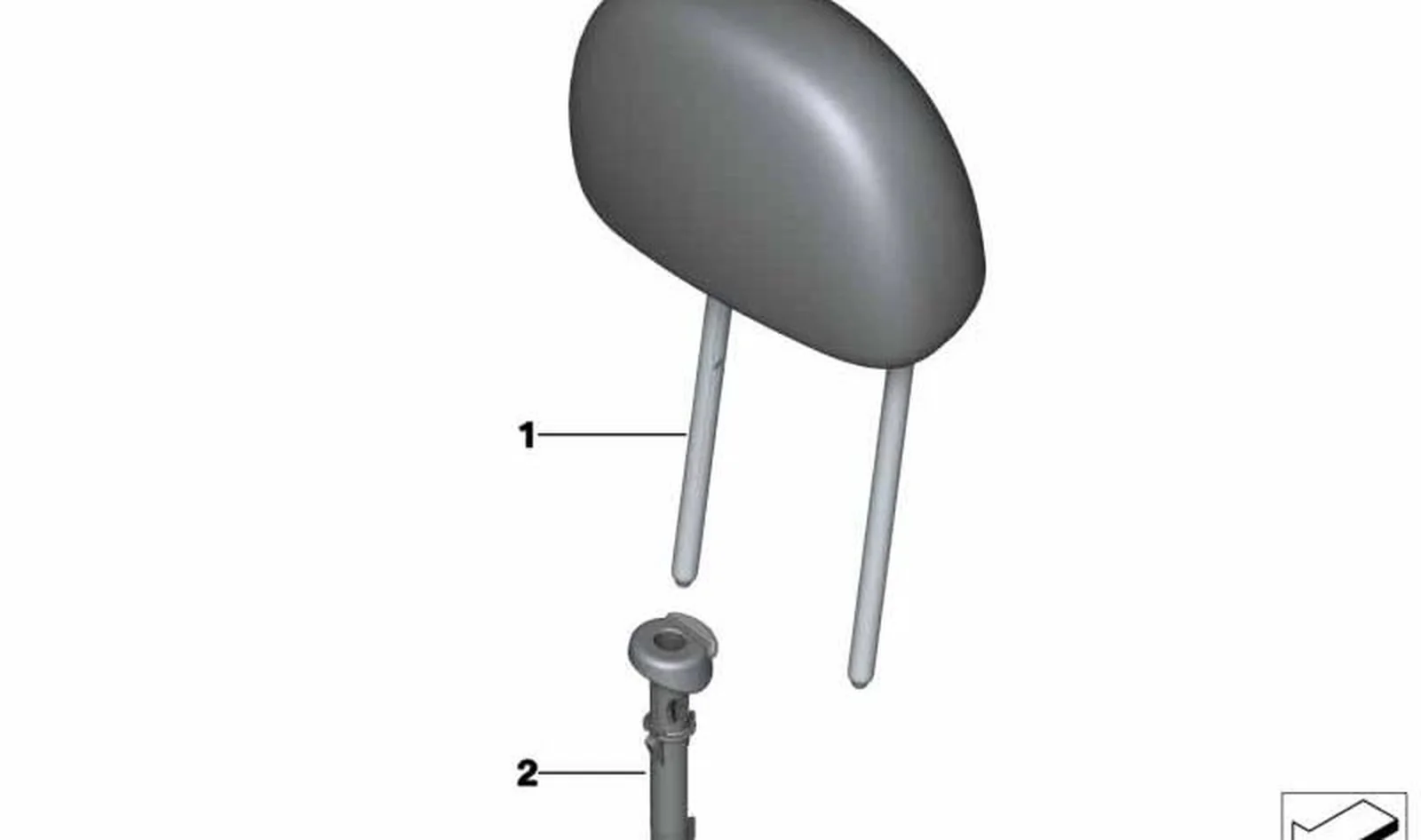 Guía de apoyacabeza OEM 52109801330 para MINI Countryman R60 (2010-2016). Original MINI. - Image 4