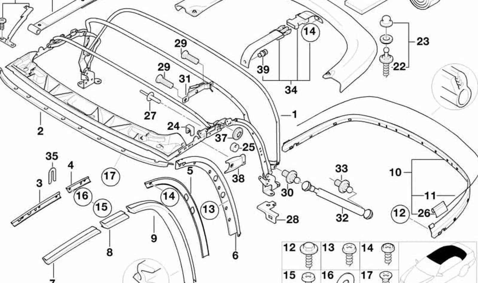 Guía de cristal trasera izquierda OEM 54318397661 para BMW Z3 E36. Original BMW. - Image 6