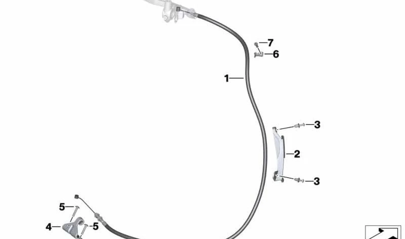 Guía mando por cable OEM 32738551667 para motos BMW S 1000 R (K47) 2013-2020. Original BMW Motorrad.