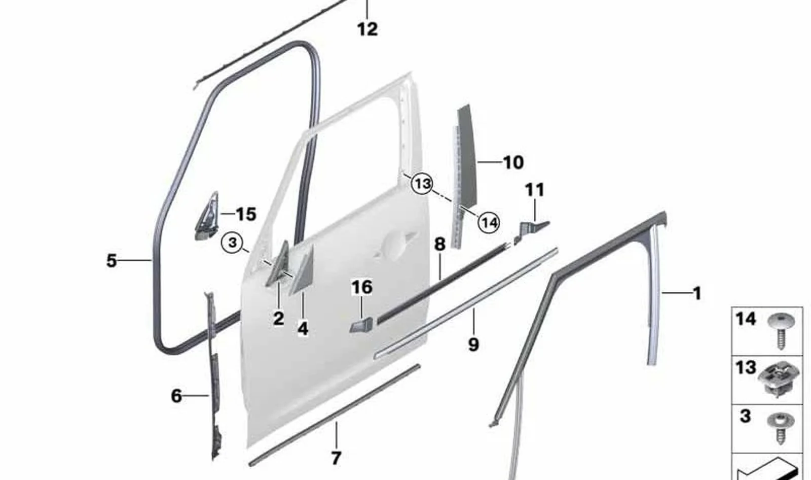 Hermetización junta montante A izquierdo OEM 51767390089 para MINI Countryman F60, F60 LCI. Original MINI.