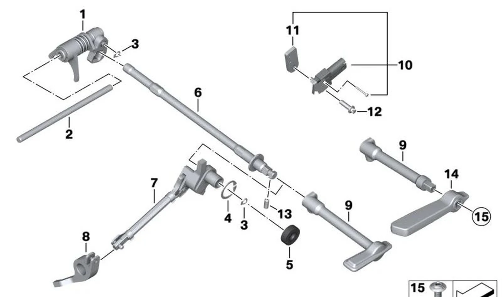 Horquilla de mando OEM 23008414057 para motos BMW R 18, R 18 Classic, R 18 B, R 18 Transcontinental. Original BMW Motorrad.