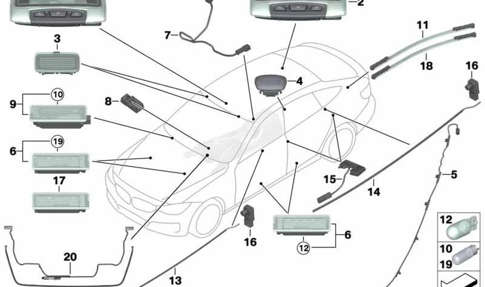Iluminación del asidero puerta izquierda OEM 63177277447 para BMW F20, F21, F22, F30, F32... y más. Original BMW. - Image 2