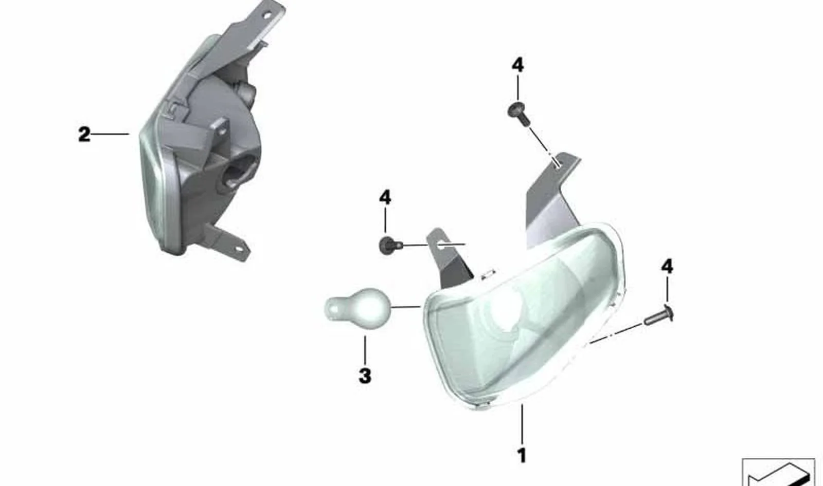 Indicador de dirección delantero derecho OEM 63138556872 para BMW Motorrad C 600 Sport, C 650 Sport. Original BMW Motorrad.
