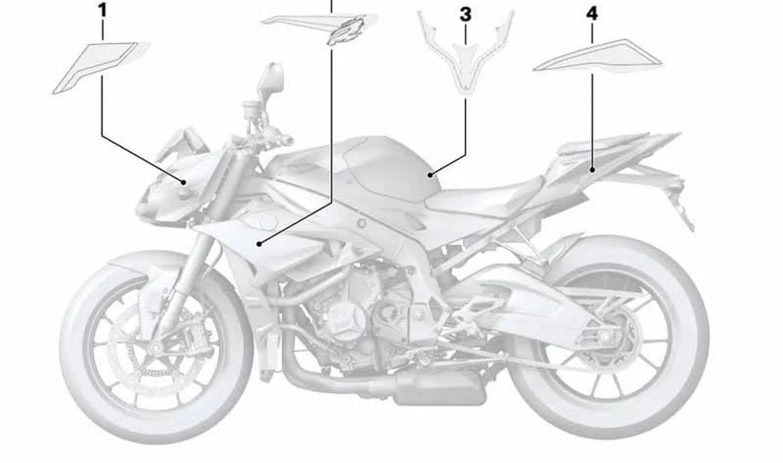 Inscripción derecha OEM 51148406124 para BMW Motorrad S 1000 R (K47) 2016-2020. Original BMW Motorrad.