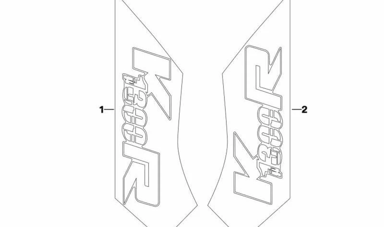 Inscripción derecha OEM 51148535724 para motos BMW K1300R, K1200R, K1200S. Original BMW Motorrad.