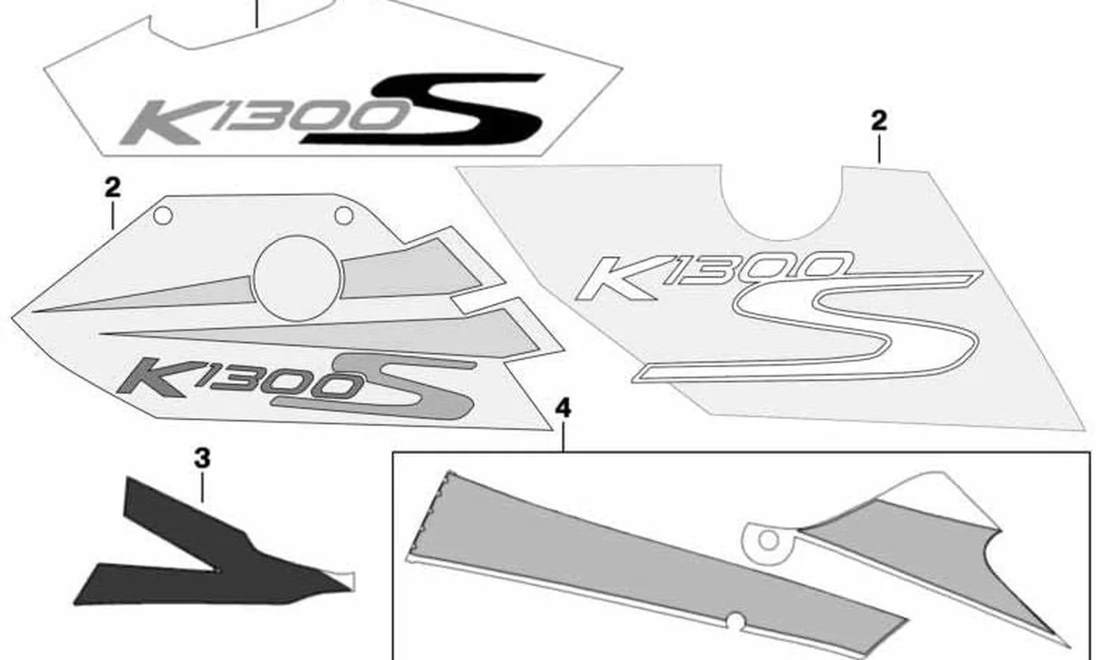 Inscripción lateral trasera izquierda OEM 46637716357 para BMW Motorrad K1300 S. Original BMW Motorrad.