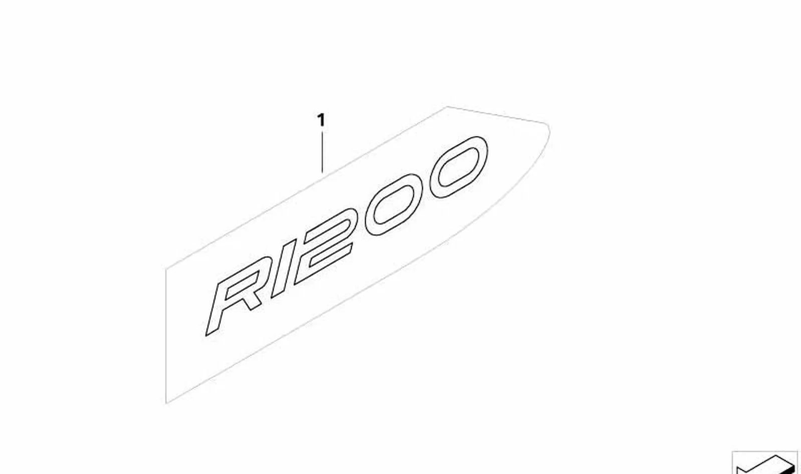 Inscripción R1200 izquierda plata OEM 46638528381 para BMW Motorrad R1200GS Adventure K25 (2008-2013). Original BMW Motorrad.