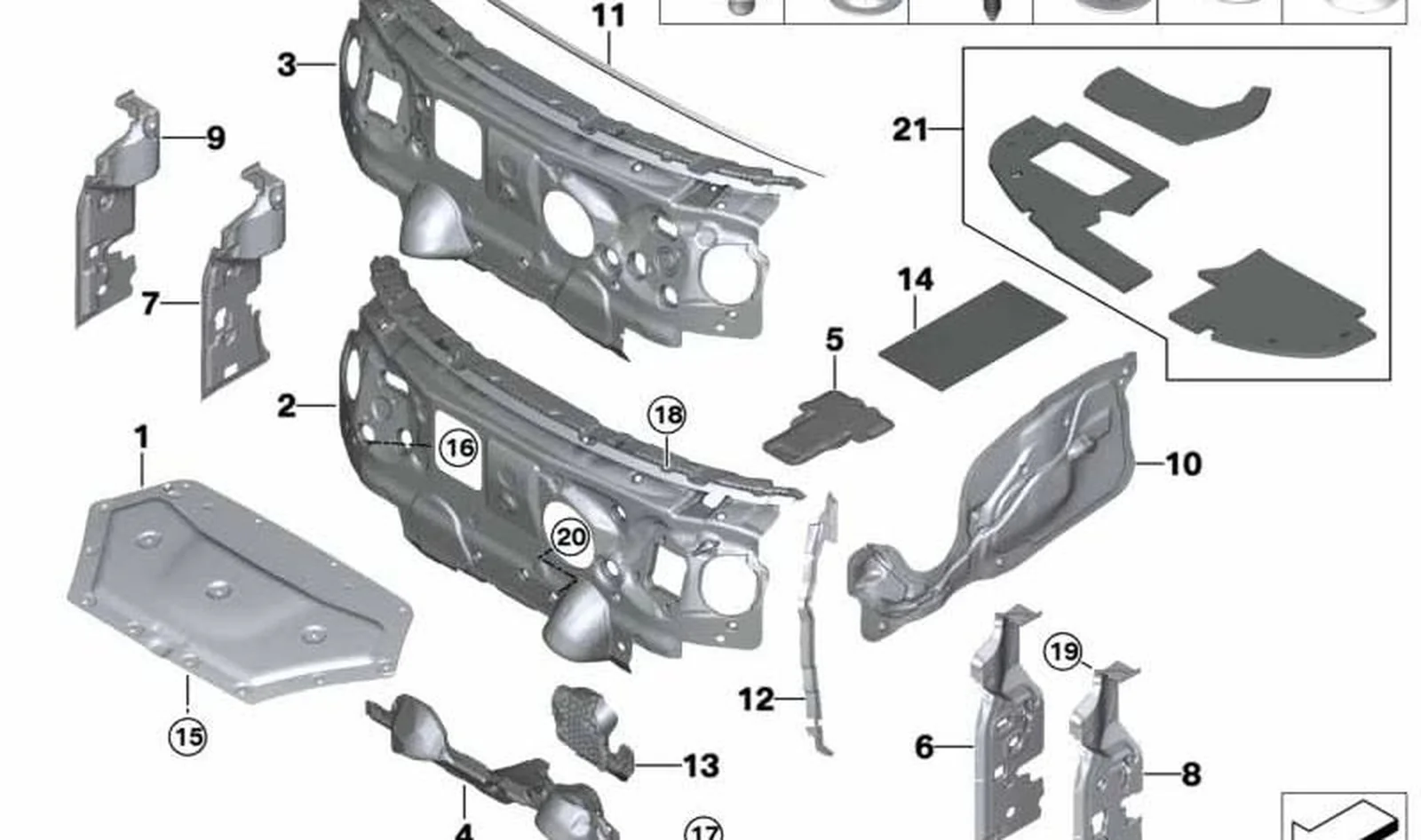 Insonorización columna A derecha OEM 51487298906 para MINI F55, F56, F57, F56 BEV... y más. Original MINI.