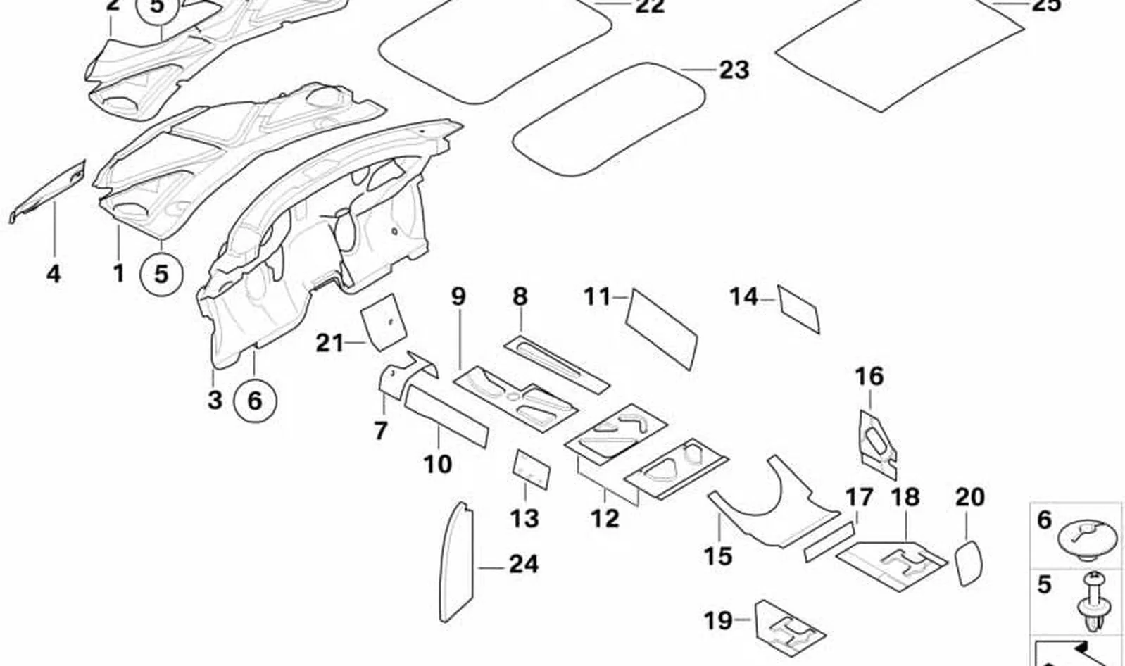 Insonorización de capó delantero OEM 51487155596 para MINI R52, R53. Original MINI. - Image 2