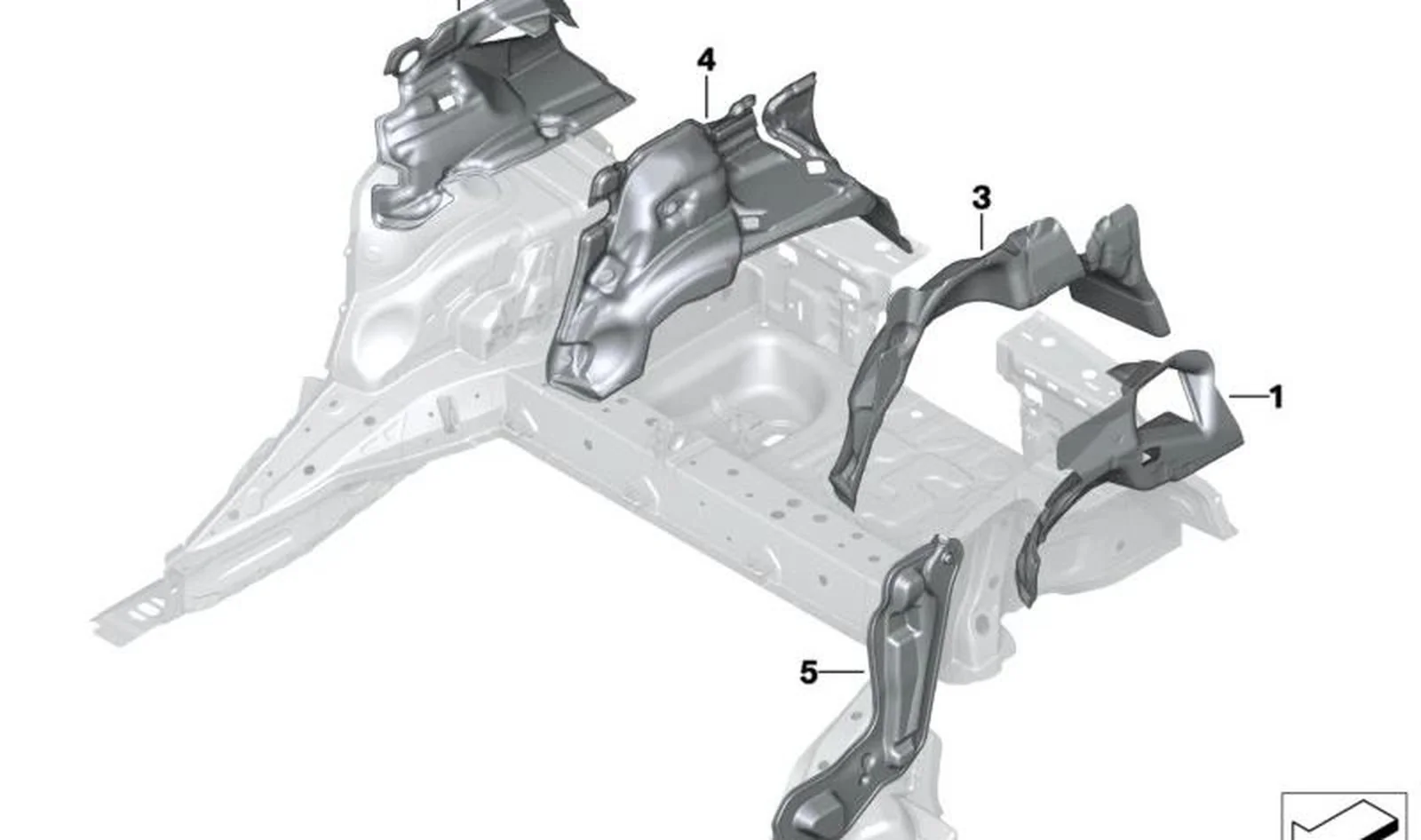 Insonorización pasarruedas maletero izquierdo OEM 51487391601 para MINI Cabrio F57. Original MINI.