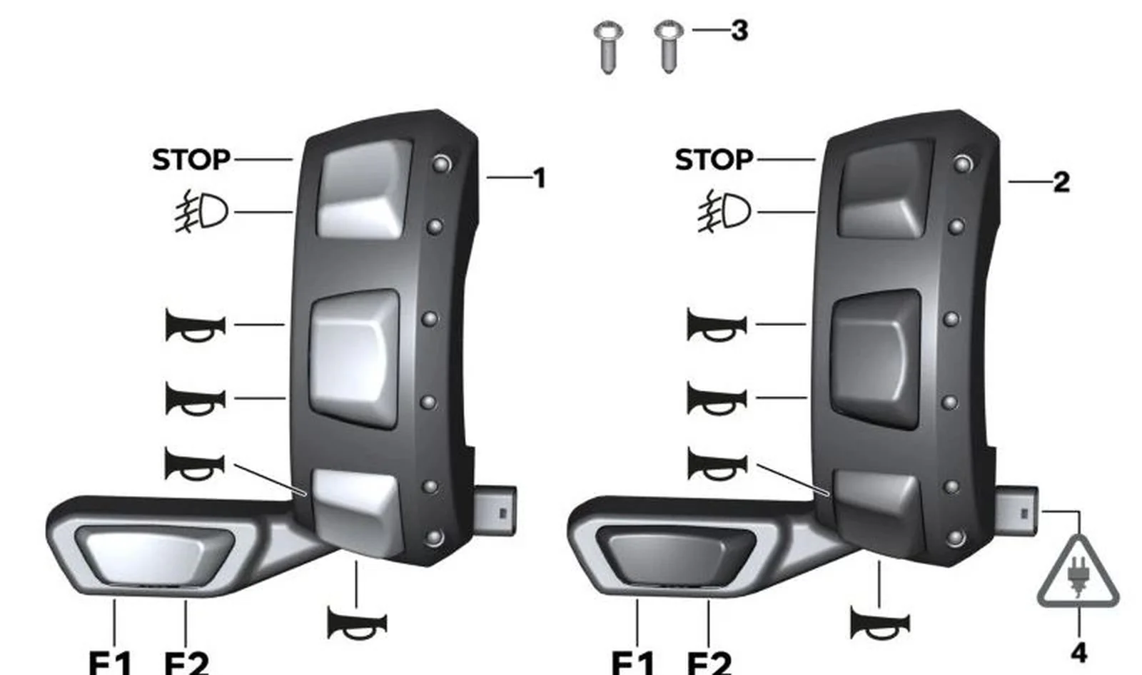 Interruptor adicional izquierdo OEM 61318405171 para motos BMW F750GS, F850GS. Original BMW Motorrad.