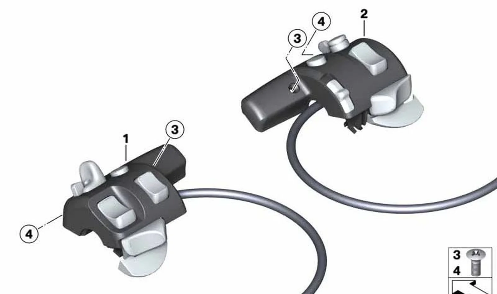 Interruptor combinado izquierdo OEM 61317708337 para motos BMW R1200RT, R900RT. Original BMW Motorrad.