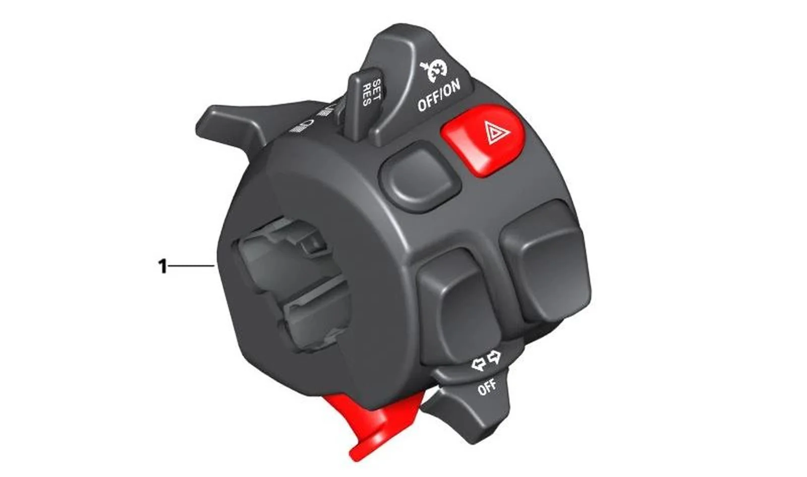 Interruptor combinado izquierdo OEM 61318406837 para motos BMW F750GS, F850GS, R1200GS, R1250GS... y más. Original BMW Motorrad.