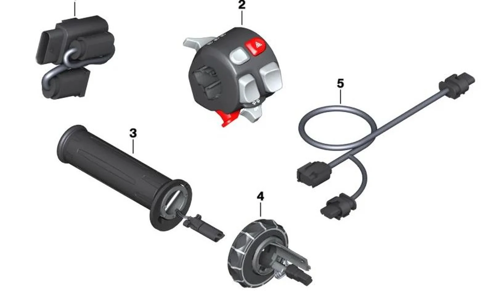 Interruptor combinado izquierdo OEM 61318546313 para motos BMW K1600 GT, K1600 GTL. Original BMW Motorrad.