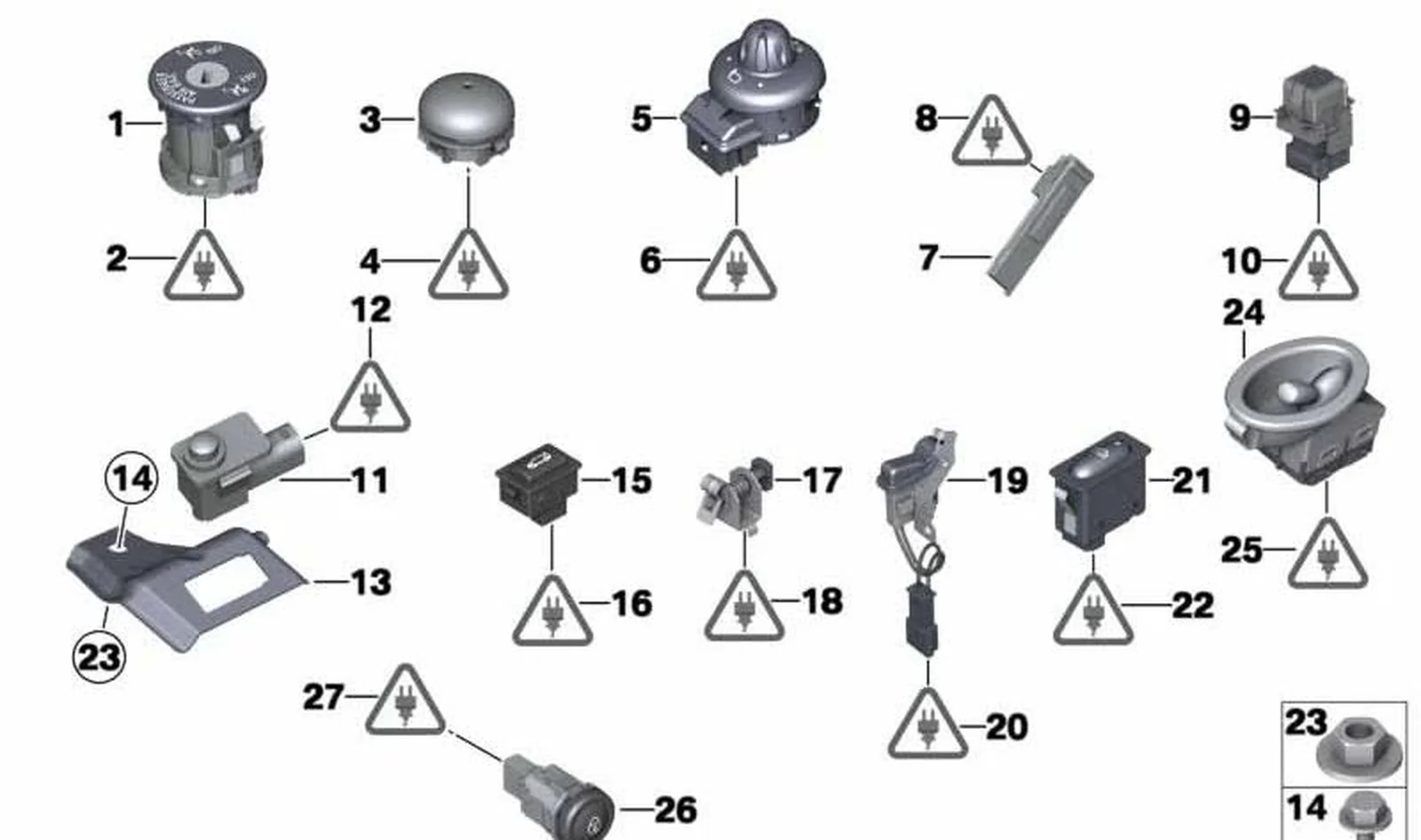 Interruptor de intermitentes de emergencia OEM 61313422211 para MINI R56, R56 LCI, Clubman R55, Cabrio R57, Coupé R58, Roadster R59, Countryman R60, Paceman R61... y más. Original MINI. - Image 4