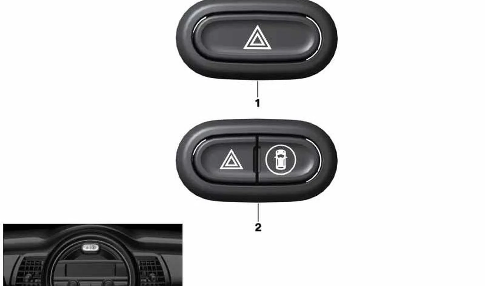Interruptor sistema asistencia avanzada OEM 61319423269 para MINI F54, F55, F56, F60... y más. Original MINI.