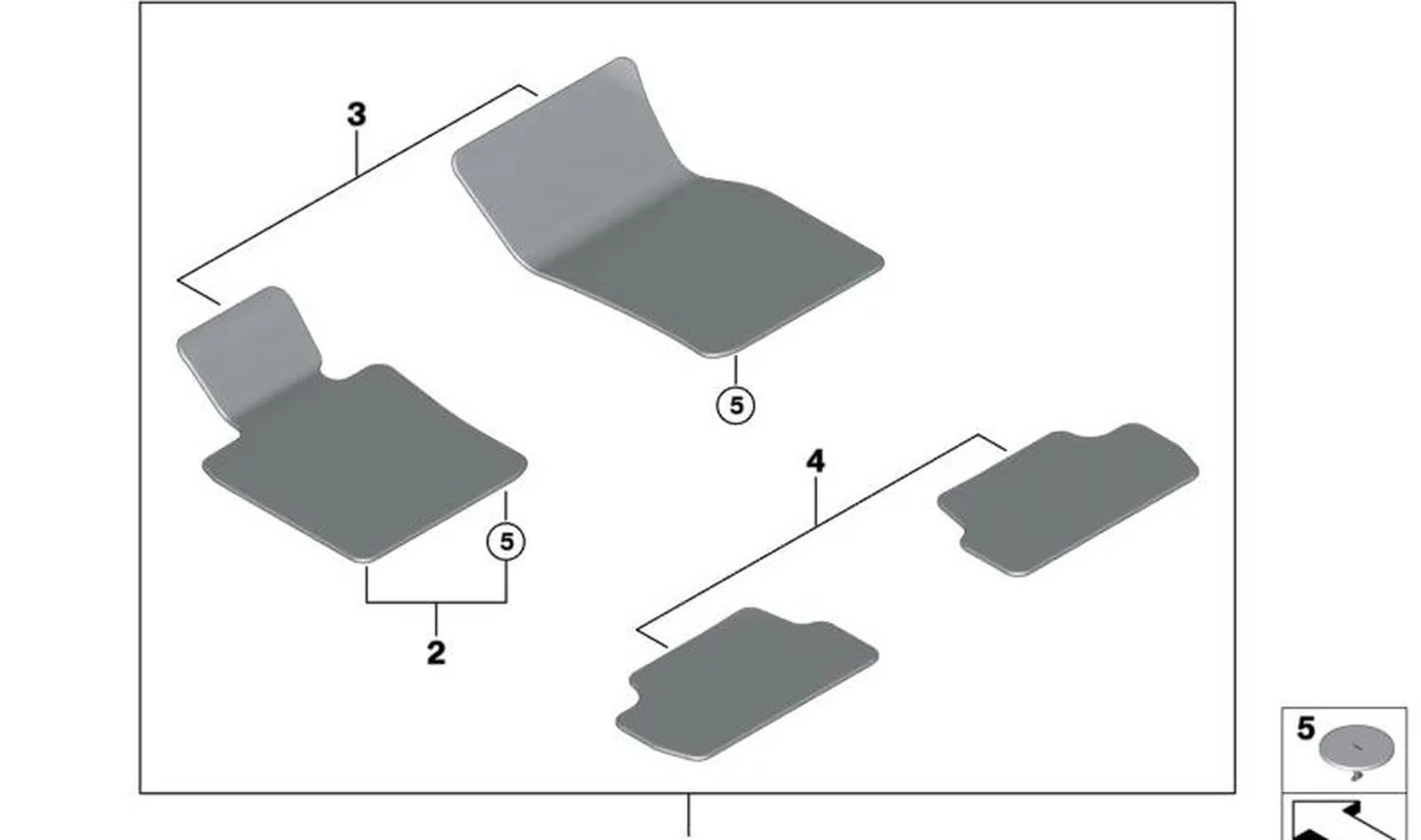 Juego de alfombrillas delanteras color antracita OEM 51475A56041 para MINI F56, F57, F66, F67... y más. Original MINI. - Image 3
