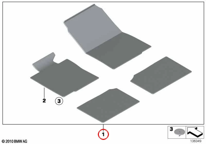 Juego de alfombrillas delanteras y traseras antracita OEM 51477316613 para BMW Serie 3 E93, E93 LCI y M3 Descapotable. Original BMW. - Image 3