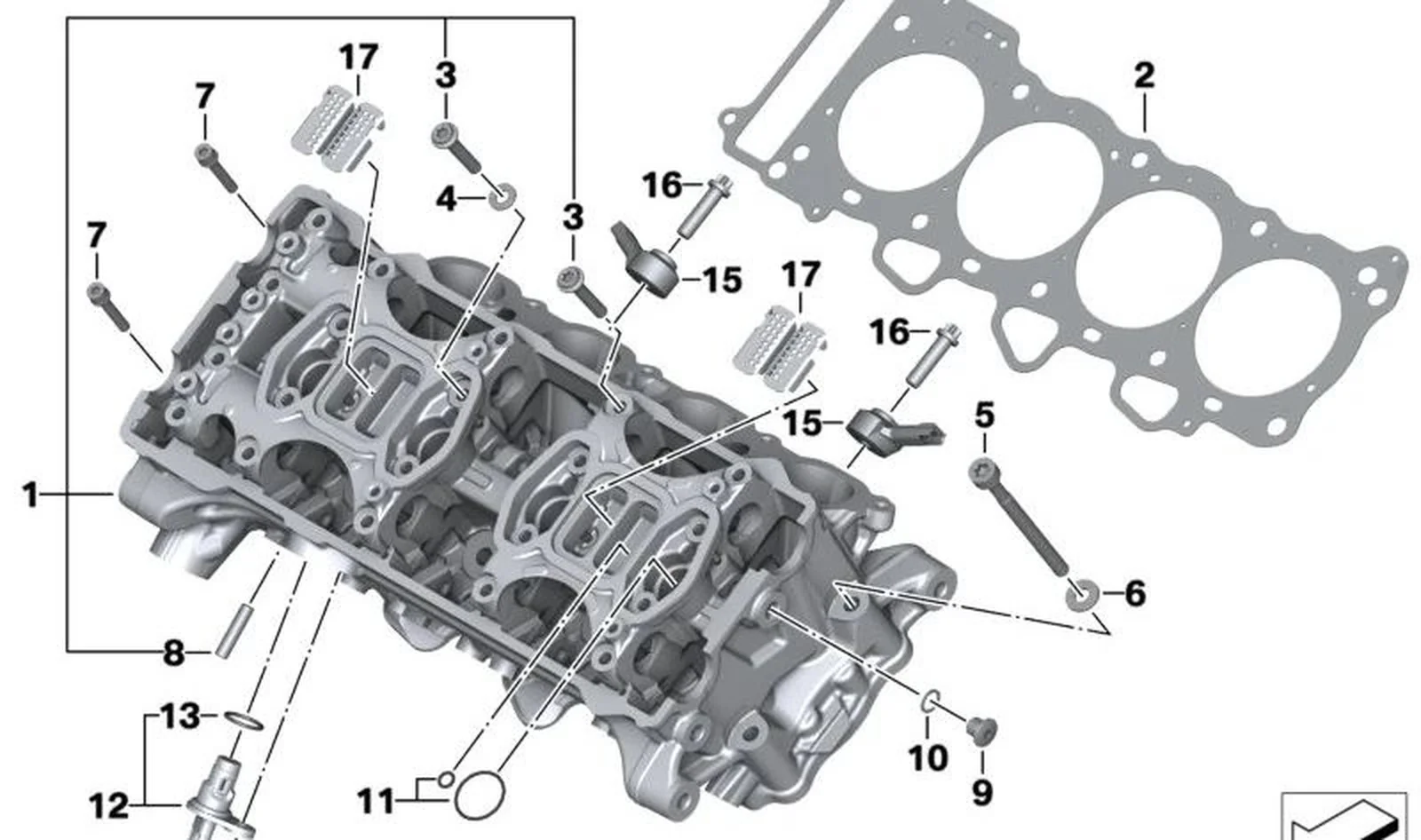 Juego de anillo obturador OEM 11127726964 para motos BMW M 1000 R, S 1000 RR, HP4... y más. Original BMW Motorrad.