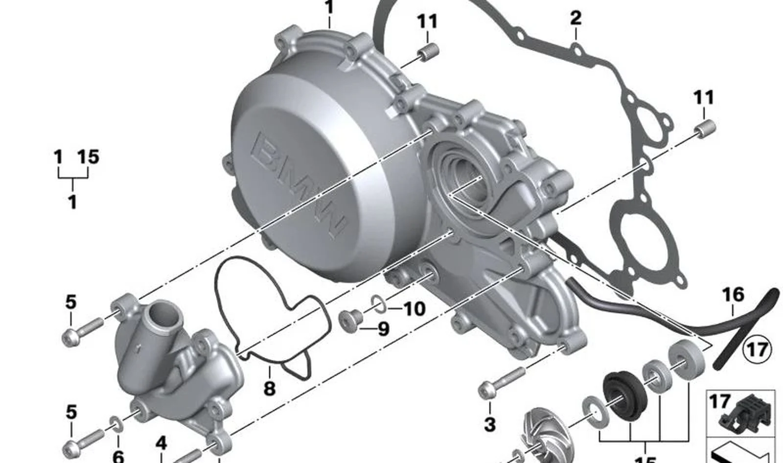 Juego de casquillos de empalme OEM 11118387652 para motos BMW G 310 R, G 310 GS, G 310 RR. Original BMW Motorrad.