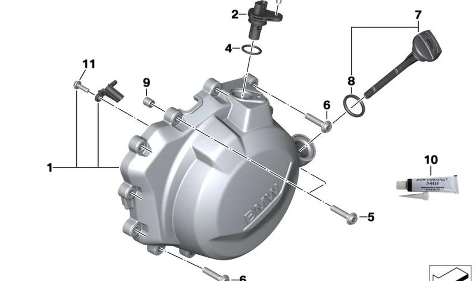 Juego de casquillos de empalme OEM 11128404488 para motos BMW F750GS, F850GS, F900R, F900XR... y más. Original BMW Motorrad.