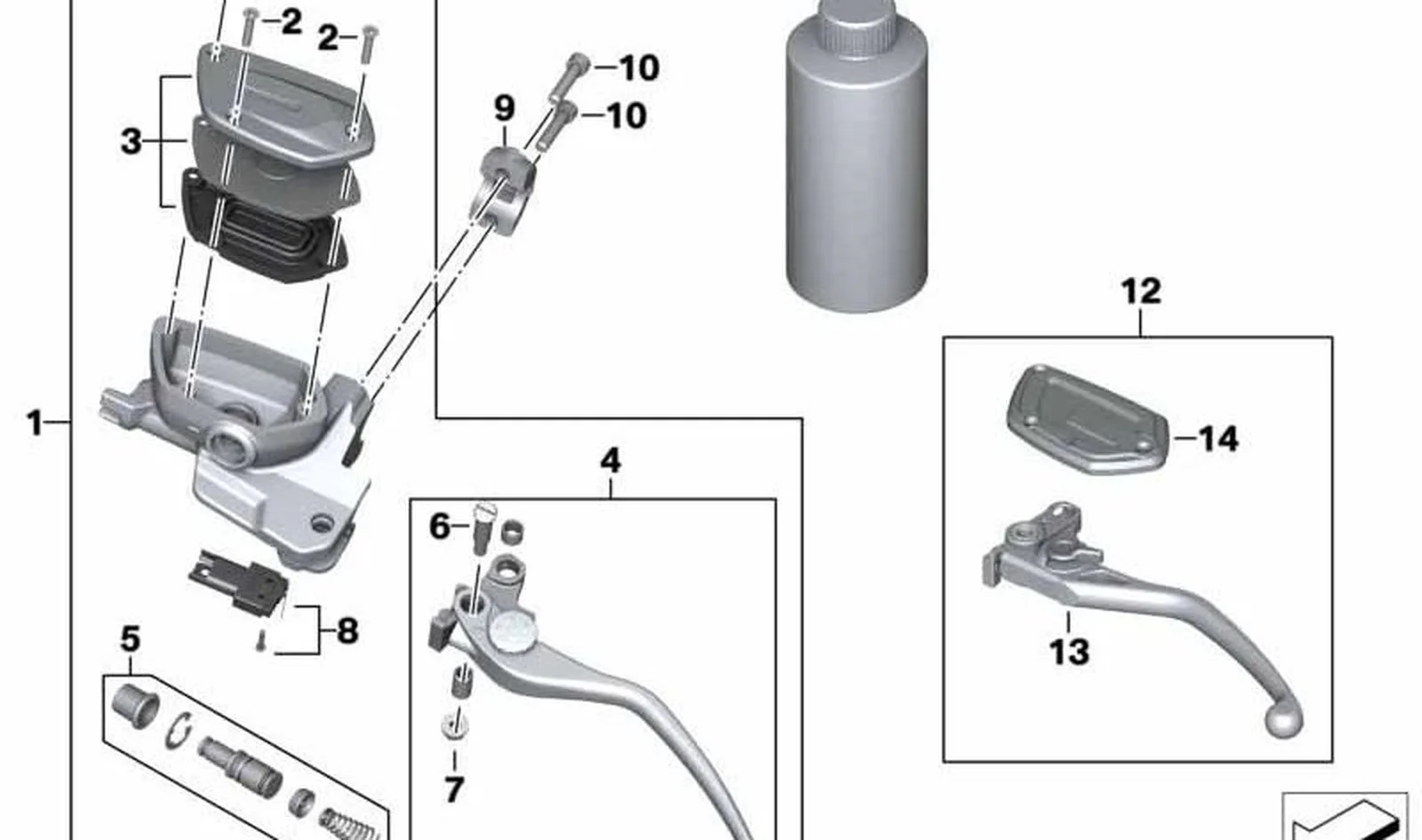 Juego de manetas de embrague OEM 32728404085 para BMW R nineT, R nineT Pure, R nineT Scrambler, R nineT Racer, R nineT Urban G/S. Original BMW Motorrad.
