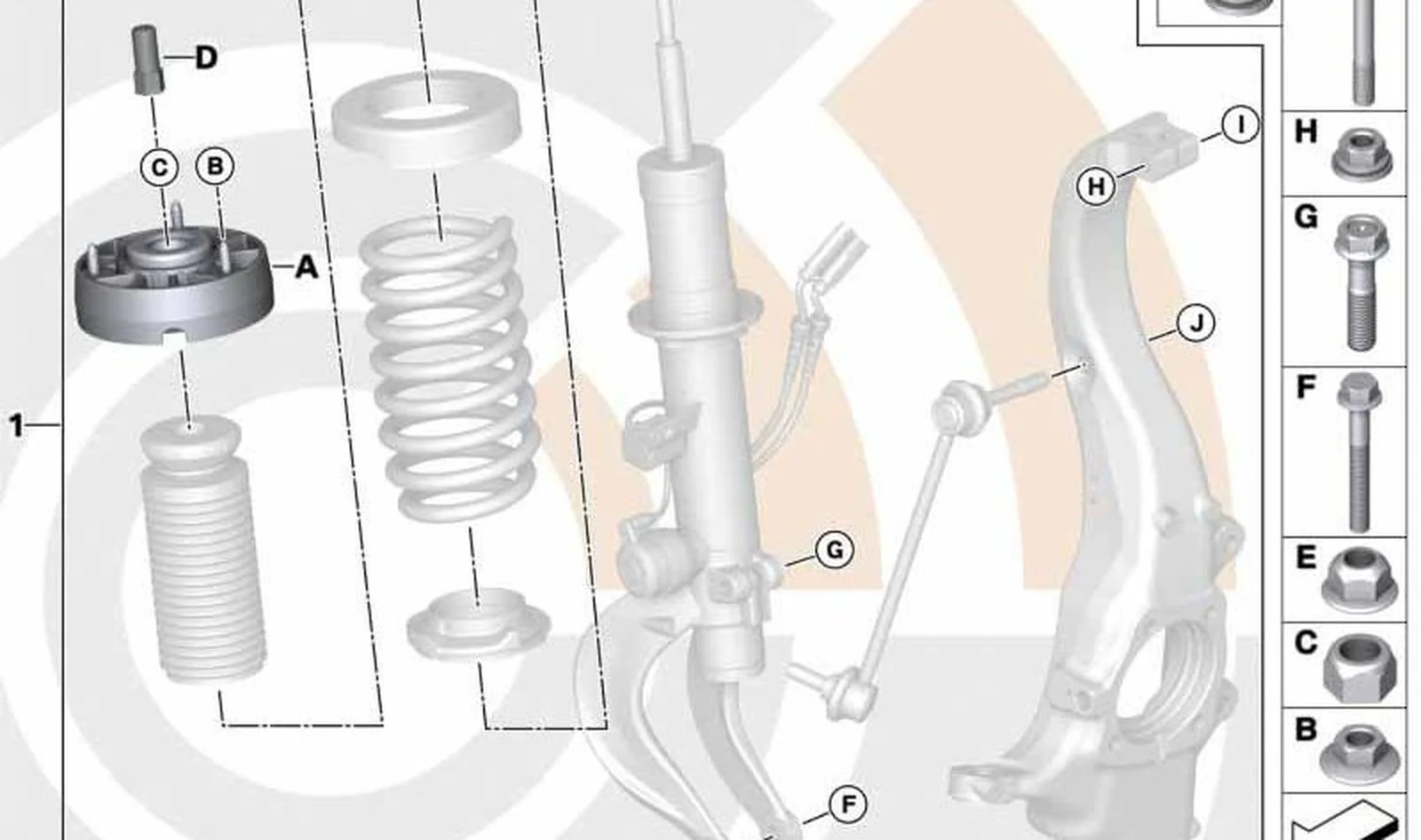 Juego de reparación cojinete de apoyo OEM 31305B3A3F8 para MINI F55, F55 LCI, Cabrio F57, Cabrio F57 LCI. Original MINI.