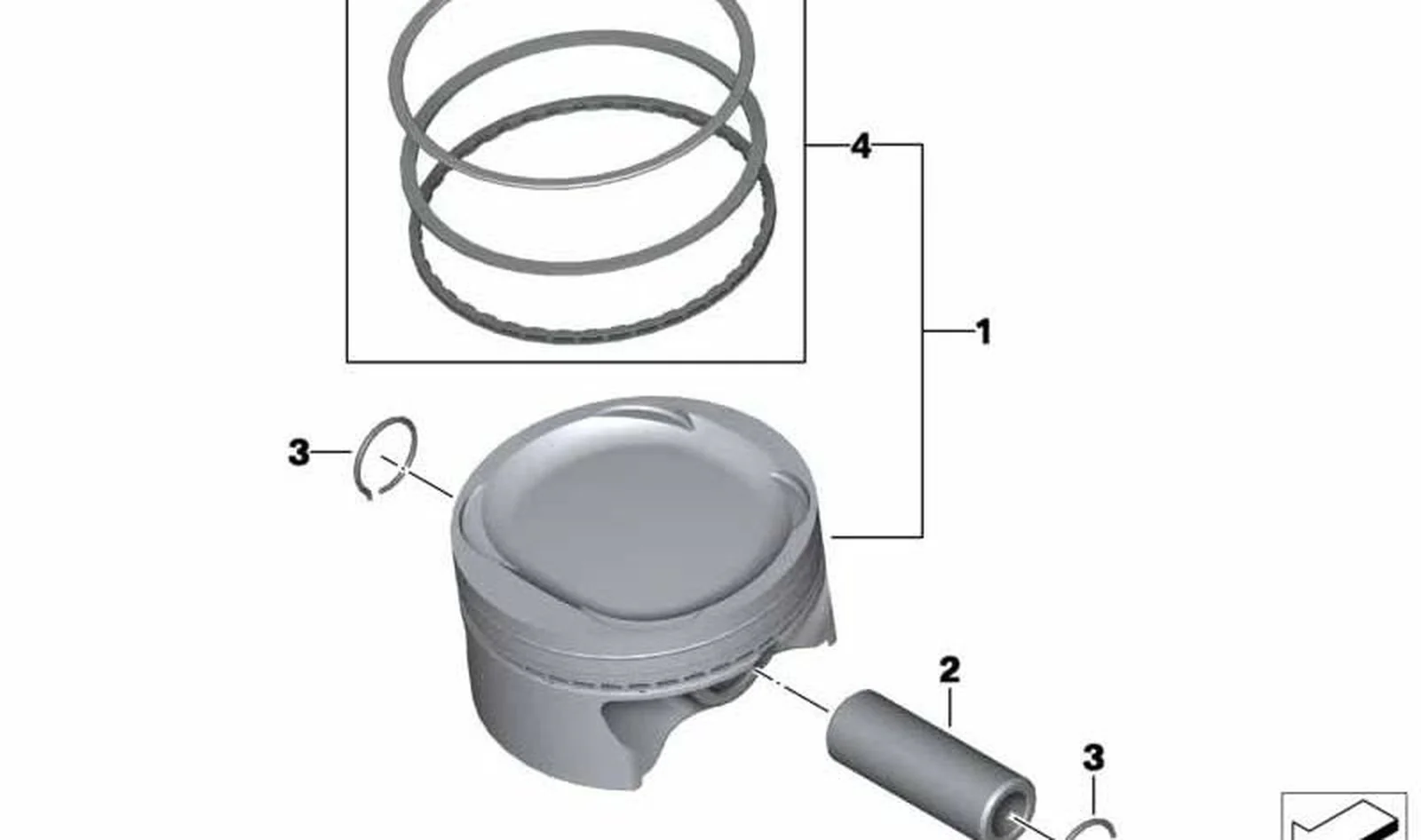 Juego de reparación de pistón OEM 11257652980 para motos BMW F 650 CS, F 650 GS, F 650 GS Dakar, G 650 X, G 650 GS. Original BMW Motorrad.