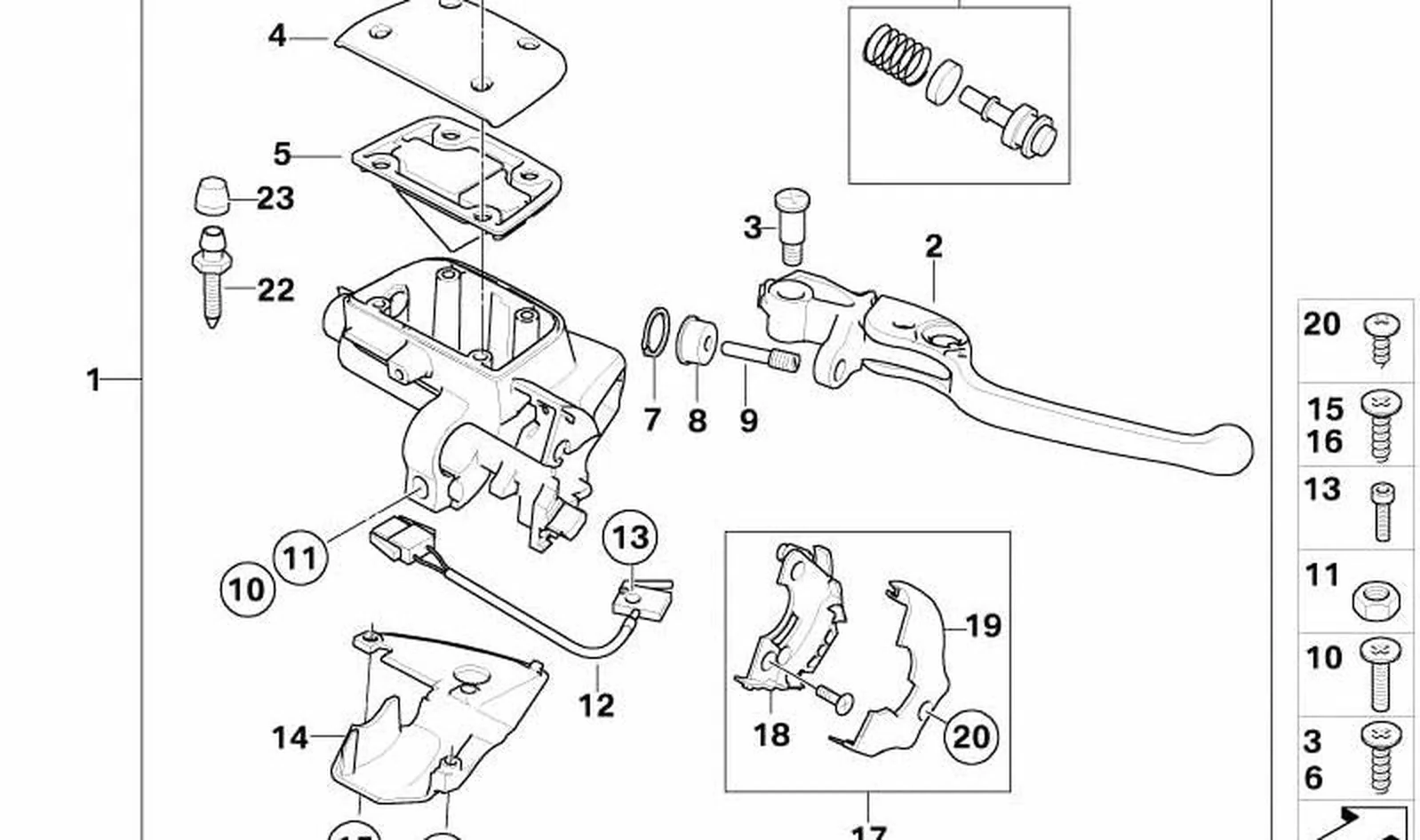 Juego de reparación de reenvÃo de cable acelerador OEM 32727691990 para motos BMW K1200GT, R1150GS, K1300GT, R1100S... y más. Original BMW Motorrad.