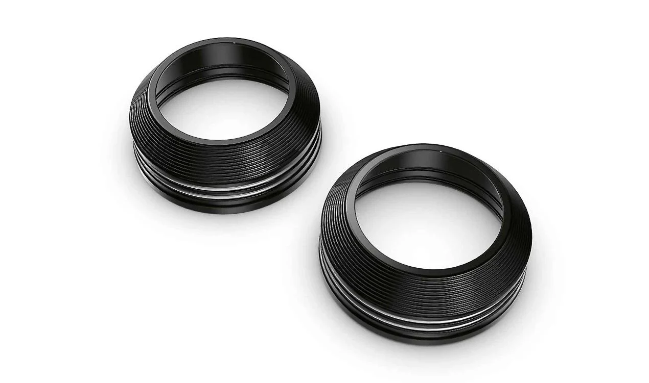Juego de tapones inferiores de horquilla Machined OEM 77312471461 para motos BMW R 18, R 18 Classic, R 18 Roctane. Original BMW Motorrad.